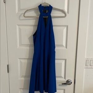Elegant Blue Halter Dress